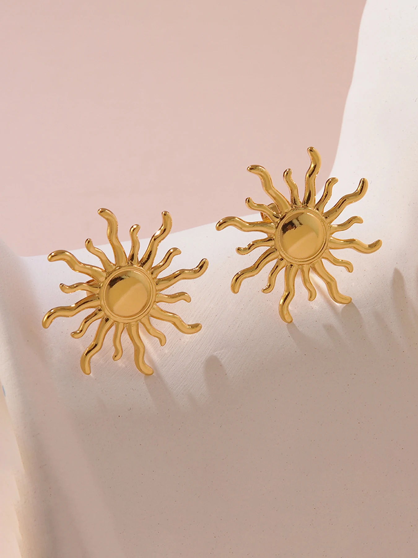 أقراط نسائية غير متماثلة من الفولاذ المقاوم للصدأ، تصميم قديم عتيق، إكسسوار مجوهرات لجميع المواسم، ديكور أذن على الطراز العادي #3