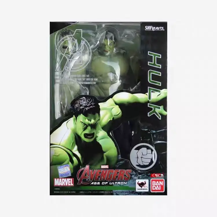 In Stock Original Bandai S.H.Figuarts SHF MARVEL Avengers：Age of Ultron Hulk  Anime Action Figure Model Toys Collectible Gifts