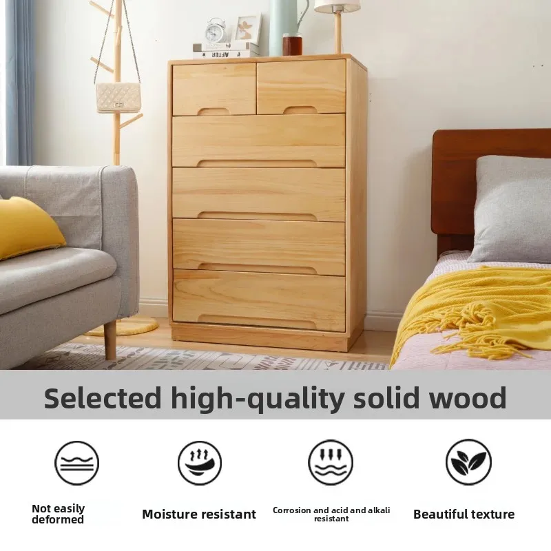 LYN solid wood bucket cabinet household pine five bucket economical storage locker