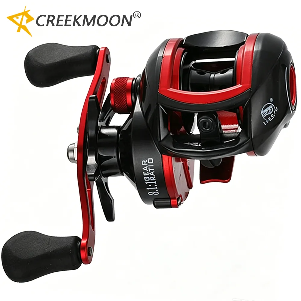 Baitcasting-Rolle mit hoher Geschwindigkeit 8.1:1/7.2:1 18+1BB/17+1BB 8kg maximale Bremskraft, super starke Magnetkraft, Metallrad, Casting-Angelrollen