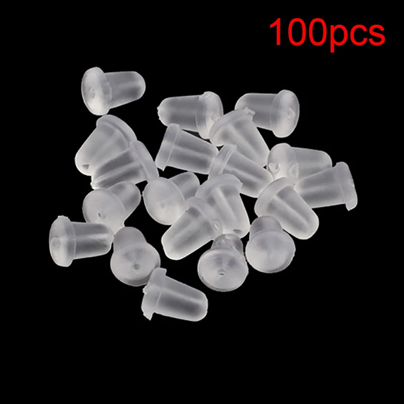 /lot Ear Ring Plugs Soft Silicone Rubber Anti-off Earring Stoppers Body For Making Jewelry Findings Accessories