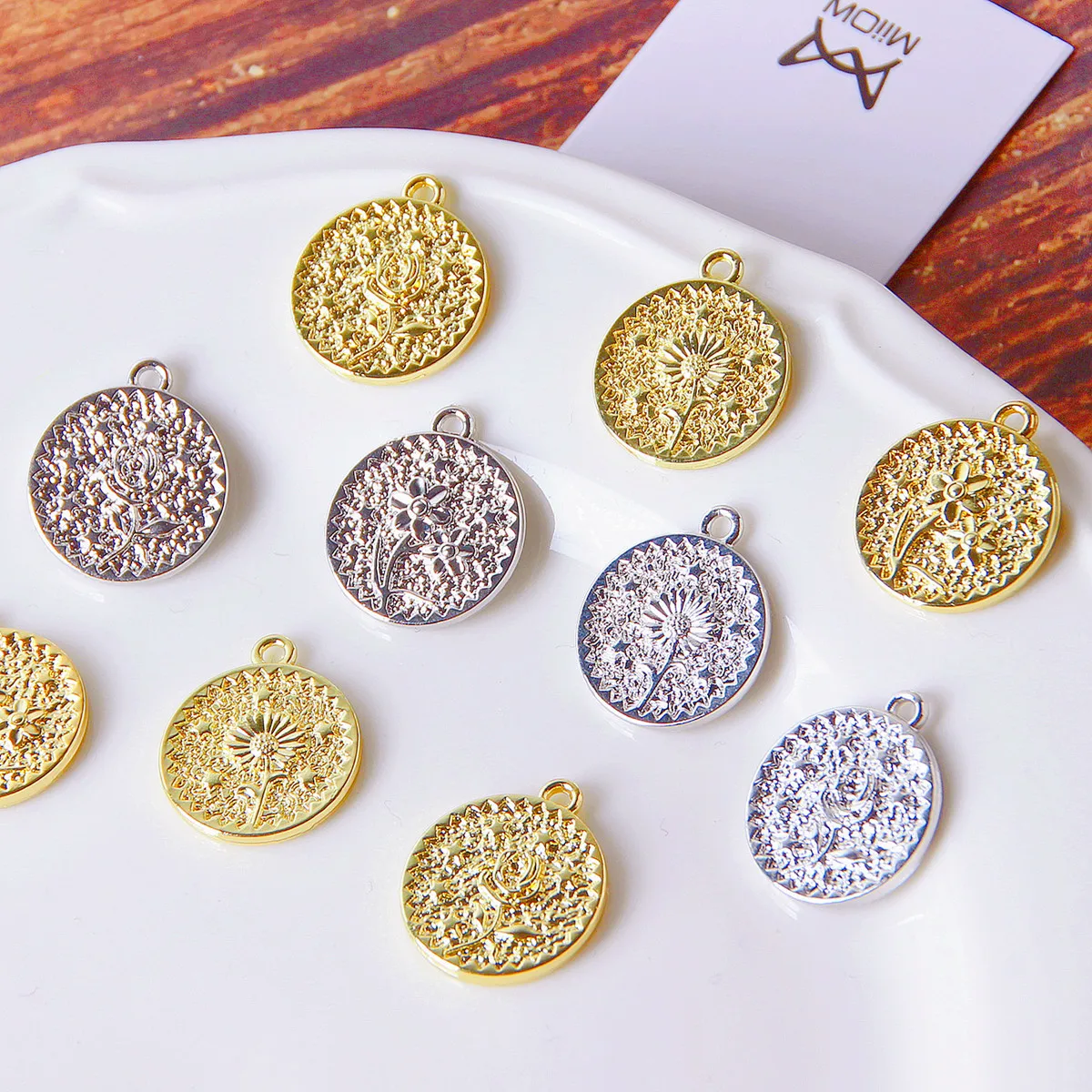 

New style 50pcs/lot cartoon flowers pattern core geometry round shape alloy floating locket charms diy jewerly earring accessory