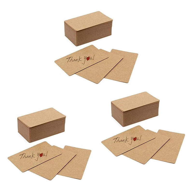 

300Pcs Blank Kraft Paper Business Cards Word Card Message Card DIY Gift Card