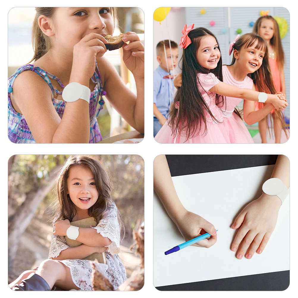 

10 PCS White Bracelet Party Wristband Favors Blank Snap Bands Bracelets Slap Toys Jewelry Child