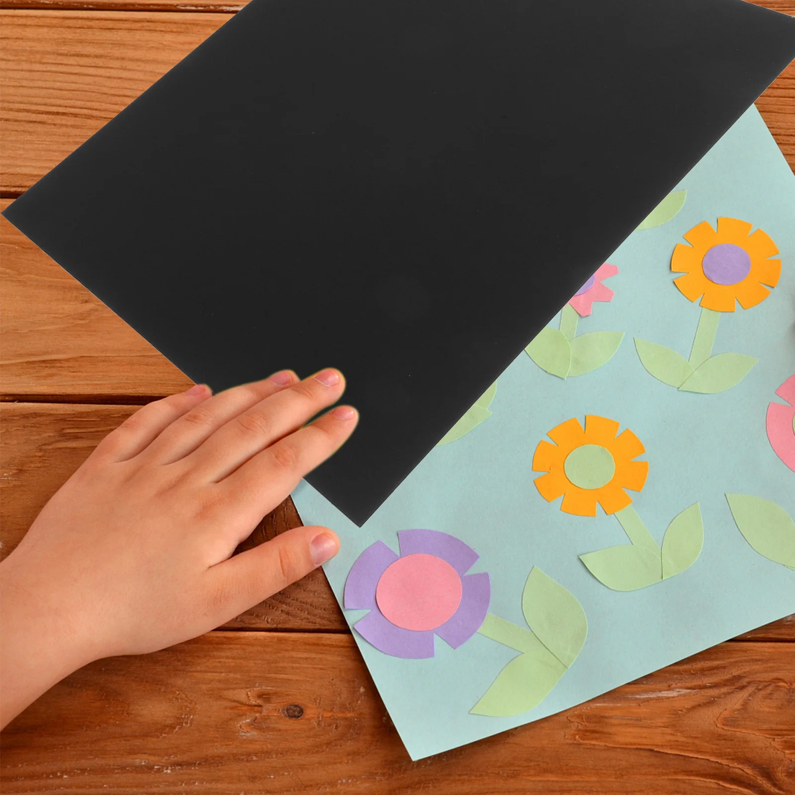 50 قطعة من الورق المقوى الأسود متعدد الأغراض DIY مادة حرفية للرسم والبطاقات المصنوعة يدويًا ومشاريع اوريغامي