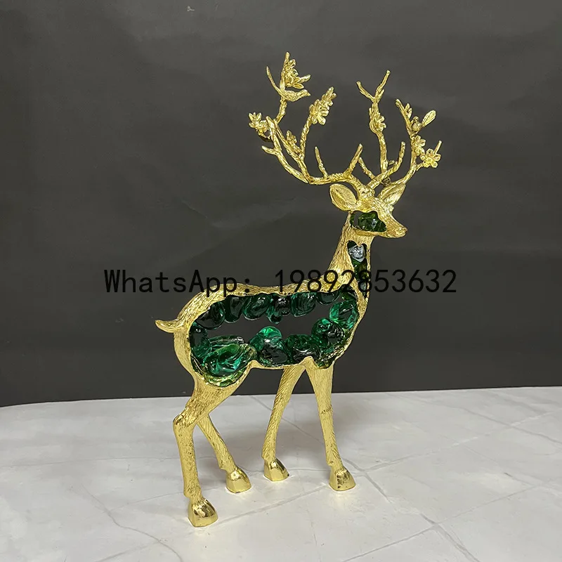 

PYJ Chinese zinc alloy ornament sika deer Taurus home jewelry porch wine cabinet TV cabinet enamel decorative ornament