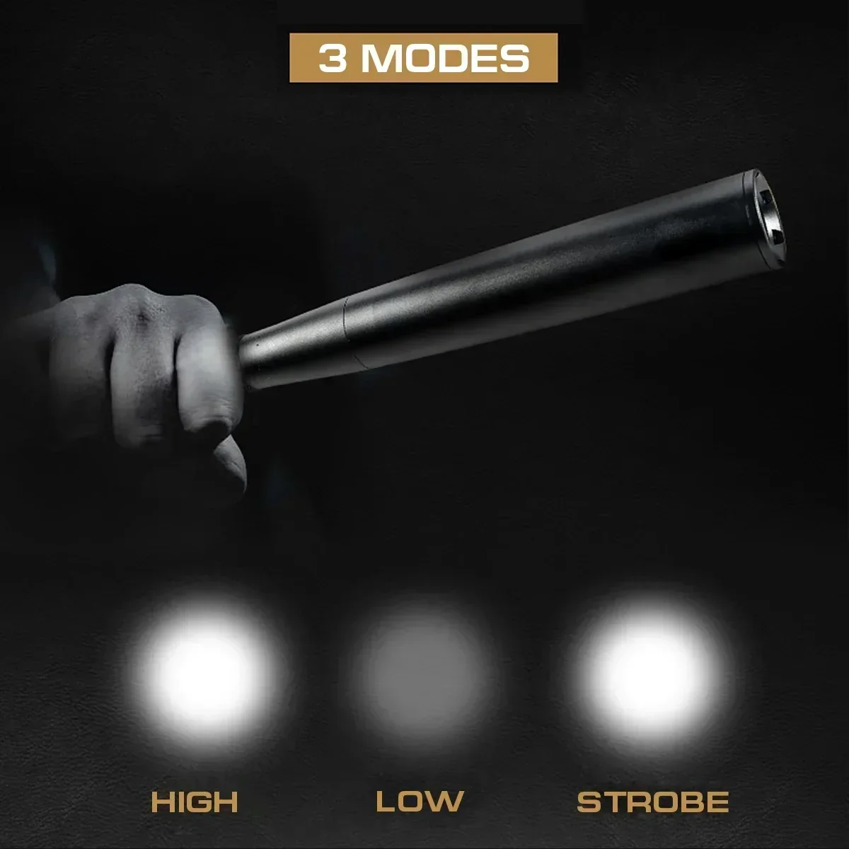 

Baseball Bat LED Flashlight Waterproof Super Bright Baton Aluminium Alloy Torch For Emergency Self Defense Anti Riot Equipment