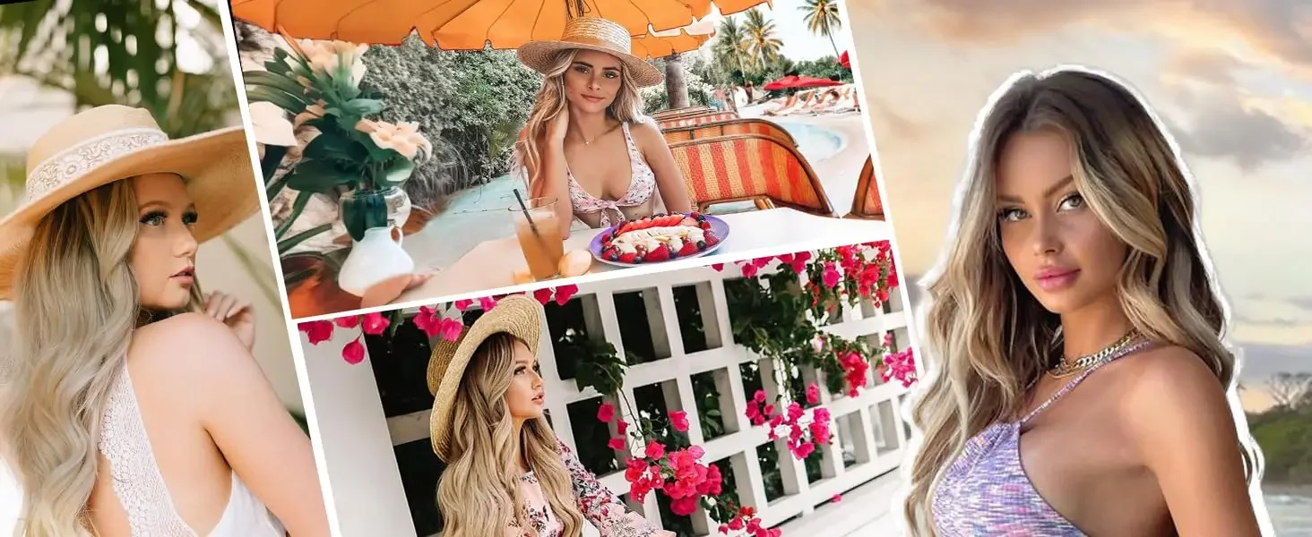 Cosplay Blonde Damenperücken Ombre Blonde Lockige Perücke im Ausverkauf Leimlose Rosa Schwarz Lila Perücke Damen Synthetische Wigund – Detail 1