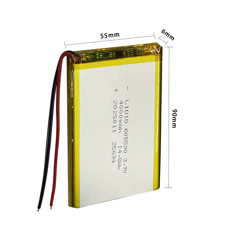 3.7V 4000mAh 605590 High Capacity Polymer Lithium Battery for Intercom Hair Removal E-books