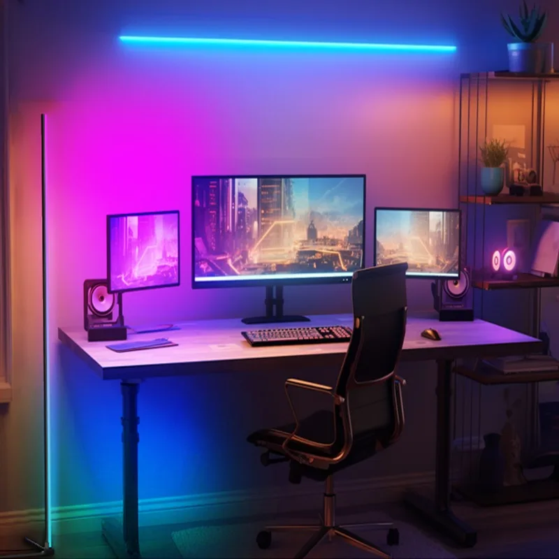 Inteligentna lampa podłogowa RGB Dream Color z synchronizacją muzyki Nowoczesna 16-miarstwowa zmieniająca kolor stojąca lampa nastrojowa z aplikacją