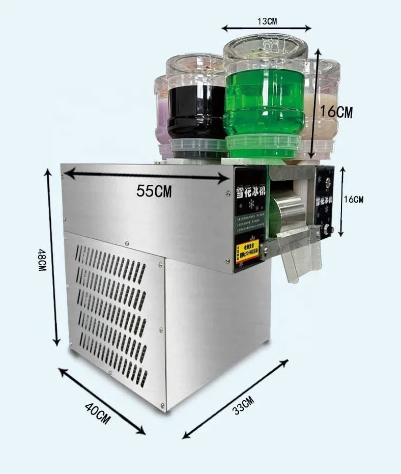 

1200W 5 Buckets Commercial Snowflake Ice Machine Automatic Milk Snow Ice Crusher Machine