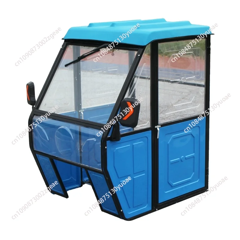 Small electric tricycle head shed closed plastic rainproof warm air front cockpit
