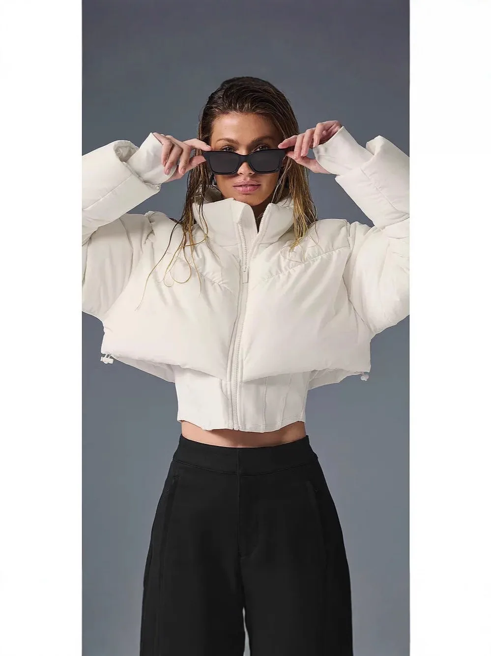 Damen ort Reißverschluss Slim Fit Daunenjacke Stehkragen Lang Sve Pendeln Sle Faionable Herbst Winter Neu eingetroffen