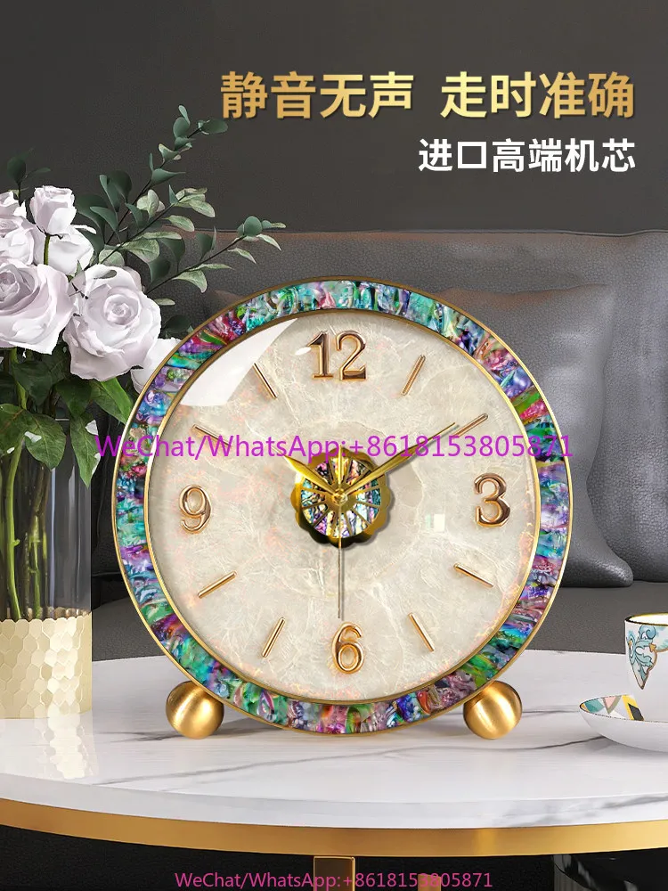 Desktop clock Time clock European sitting creative pendulum clock Living room desktop display home