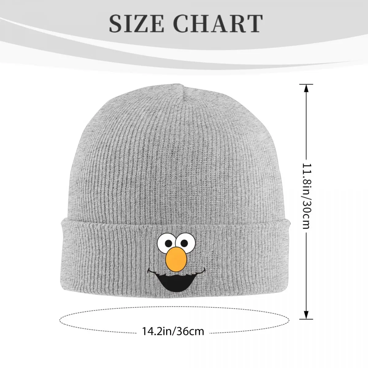 S-Sesame Street Elmo Face Knitted Hat Beanies Autumn Winter Hat Warm Hip-hop Cartoon Cap for Men Women