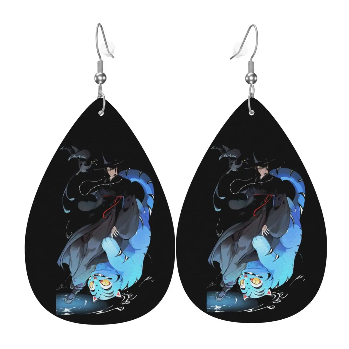 

Custom K-KPop D-Demon H-Hunters Poster Leather Earrings for Women Anime Cartoon Teardrop Dangle Earrings Jewelry Accessories