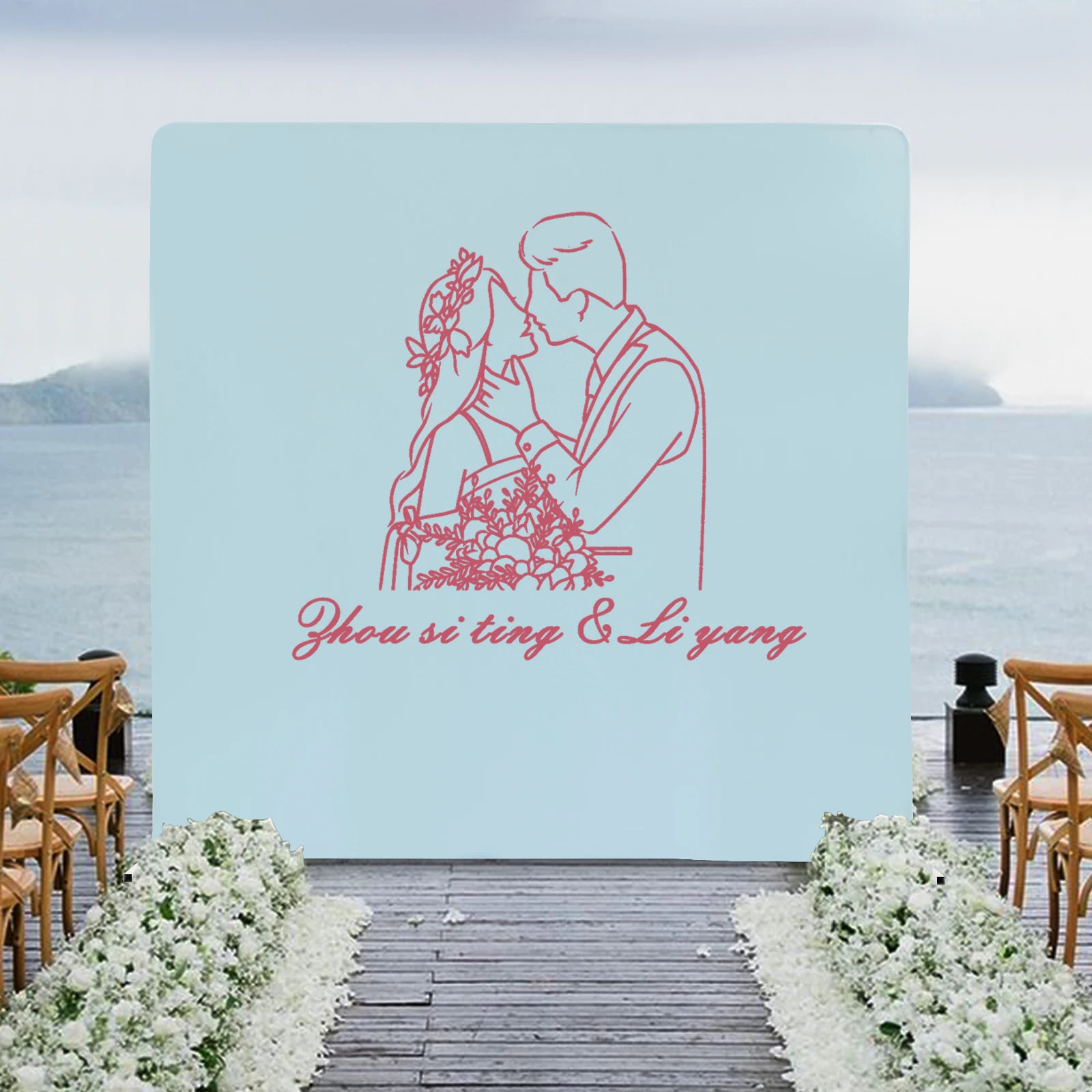 

17.6 Lbs Load-bearing Square Metal Stand Kit Free Standing White&Sky-blue for Weddings Birthday Parties Christmas Parties