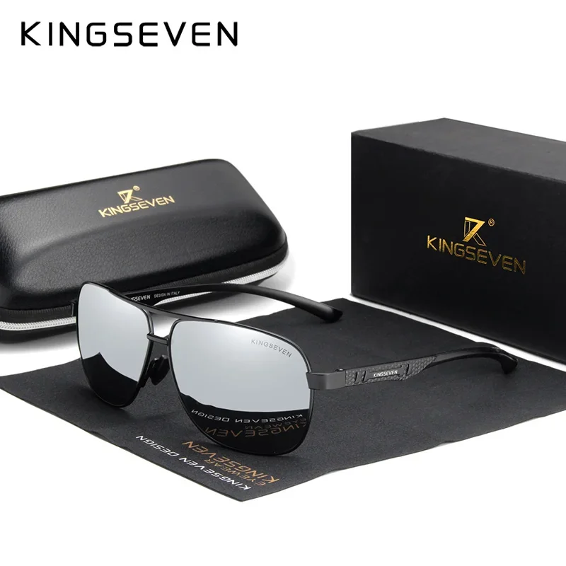 KINGSEVEN Gepolariseerde Aluminium Zonnebril Mannen UV400 HD Lens Pilot Oogbescherming Meekleurende Bril Vrouwen Nachtzicht Brillen