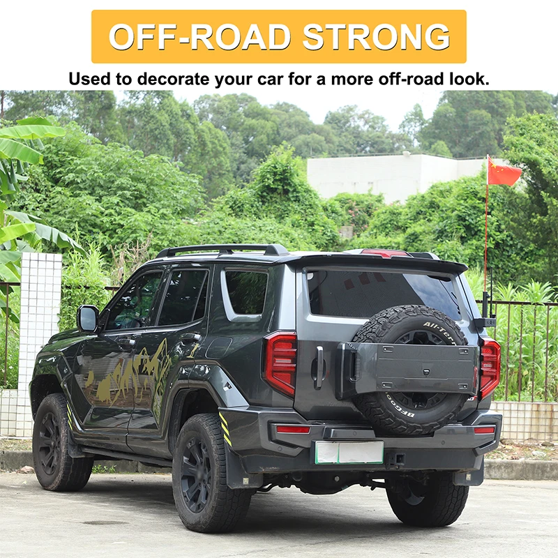 لخزان 400 Hi4-T 2023-2025 الباب الخلفي المفصلي حامل سارية العلم 2 في 1 هوائي قاعدة سارية العلم دعامة إضاءة الكربون الصلب #5