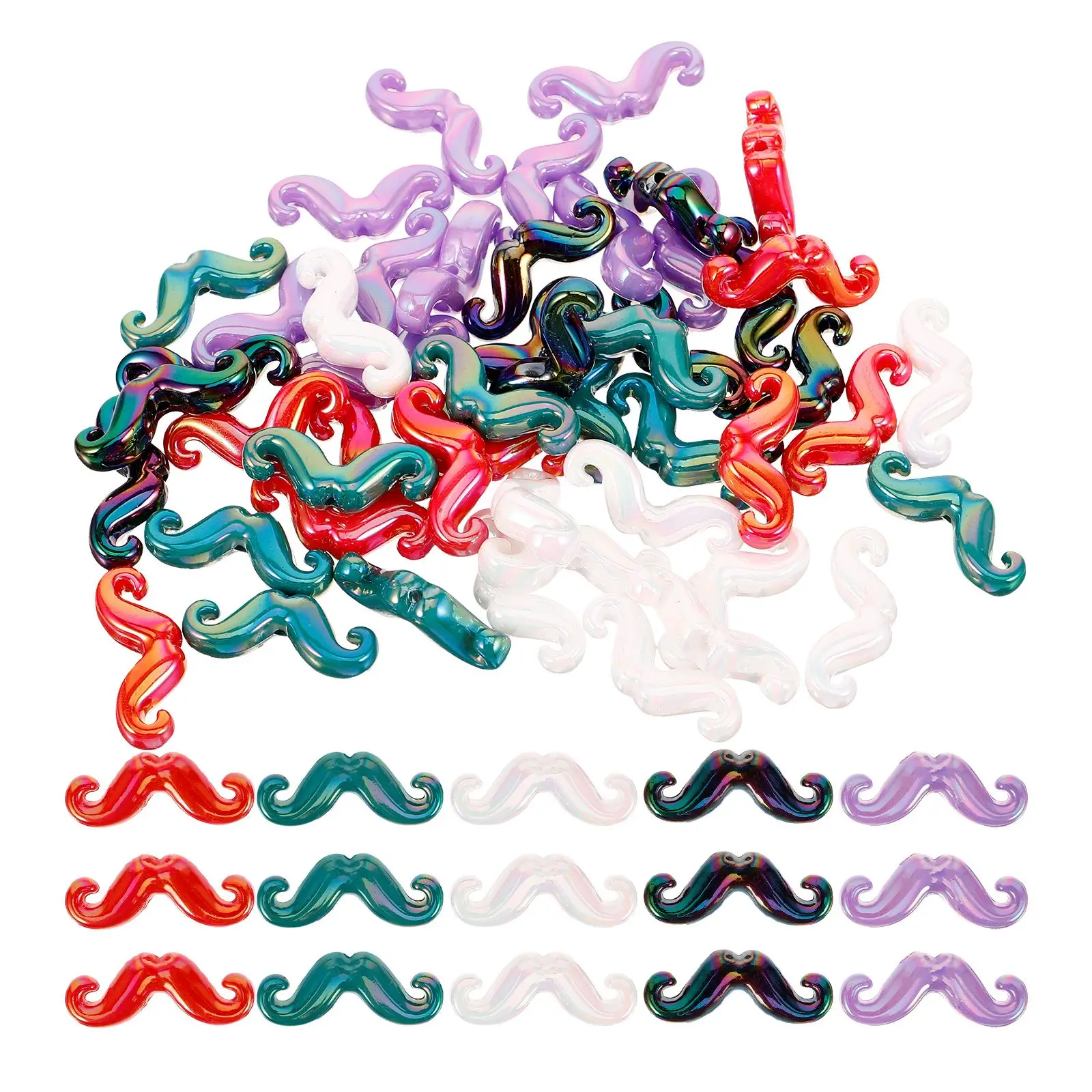 

50 Pcs Beads Creative Jewelry Making Materials Bright Colors Durable Beads Crafts Accessories DIY Supplies