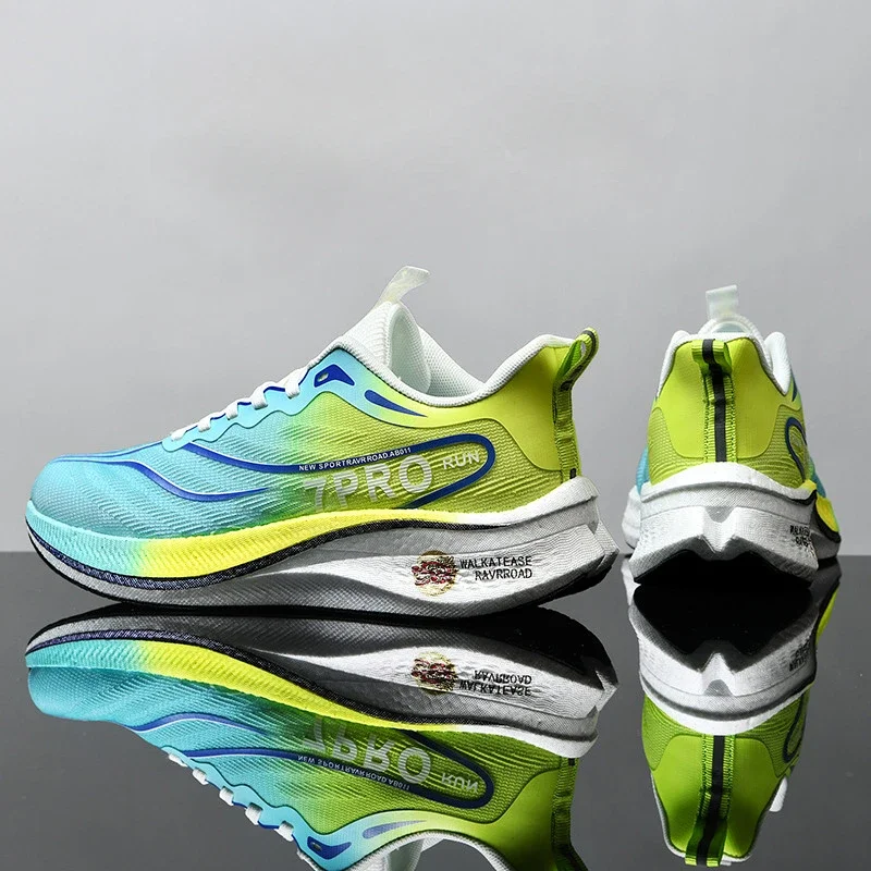 

New Male Trainers Marathon Full Palm Carbon Plate Sports Running Shoes Men Breathable Lightweight Women Comfortable Sneakers