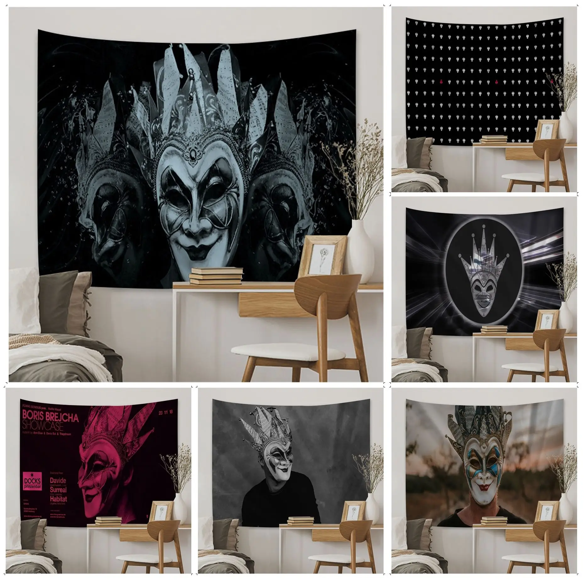 

DJ Boris Brejcha Anime Tapestry Hanging Tarot Hippie Wall Rugs Dorm Decor Blanket