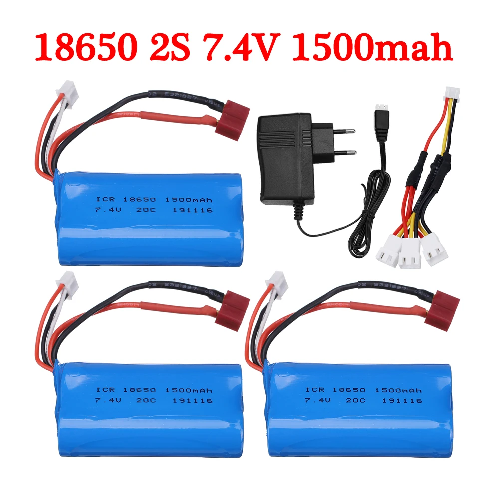 18650 7,4 В 1500 мАч 2S Lipo аккумулятор для Wltoys 12428 104009   12423 10428 12429 12401 12402 12402A Запасной аккумулятор для внедорожников RC