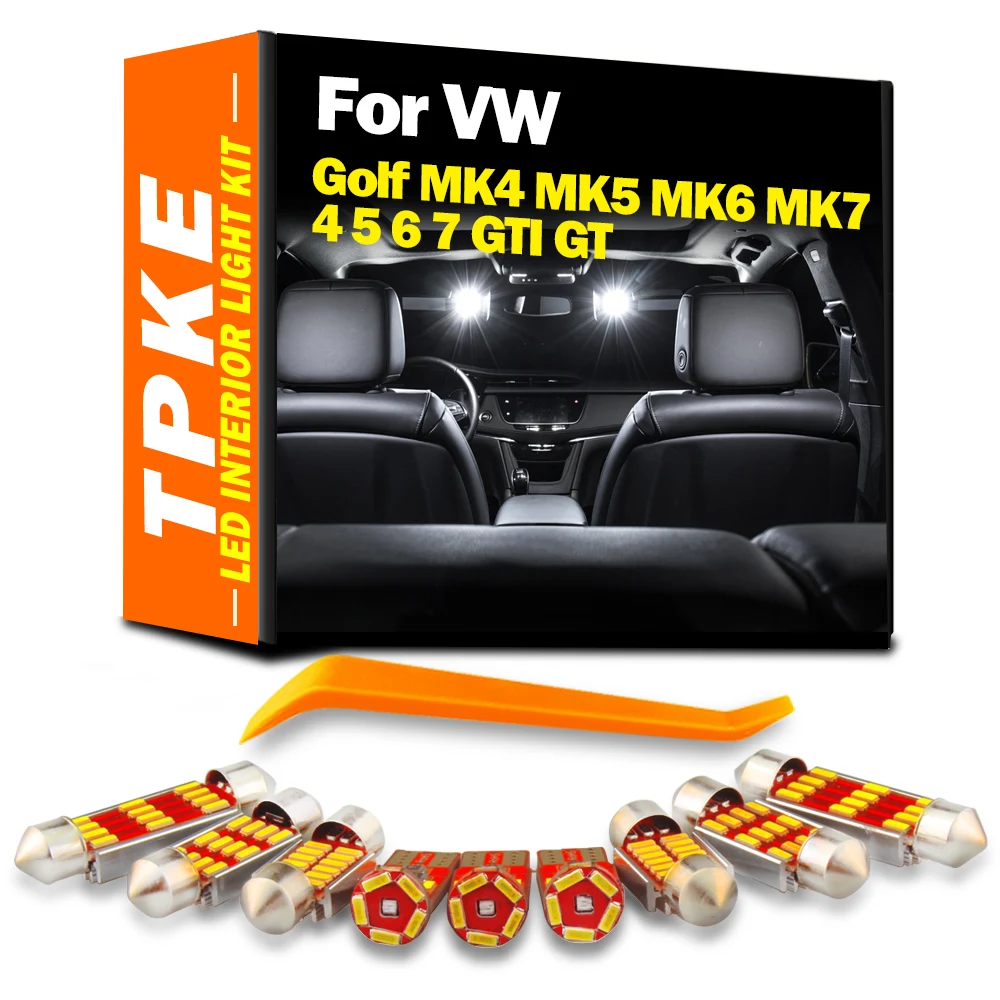 

TPKE Canbus светодиодный комплект внутреннего освещения багажника для VW Golf MK4 MK5 MK6 MK7 4 5 6 7 GTI GT аксессуары сигнальная лампа солнцезащитного козырька