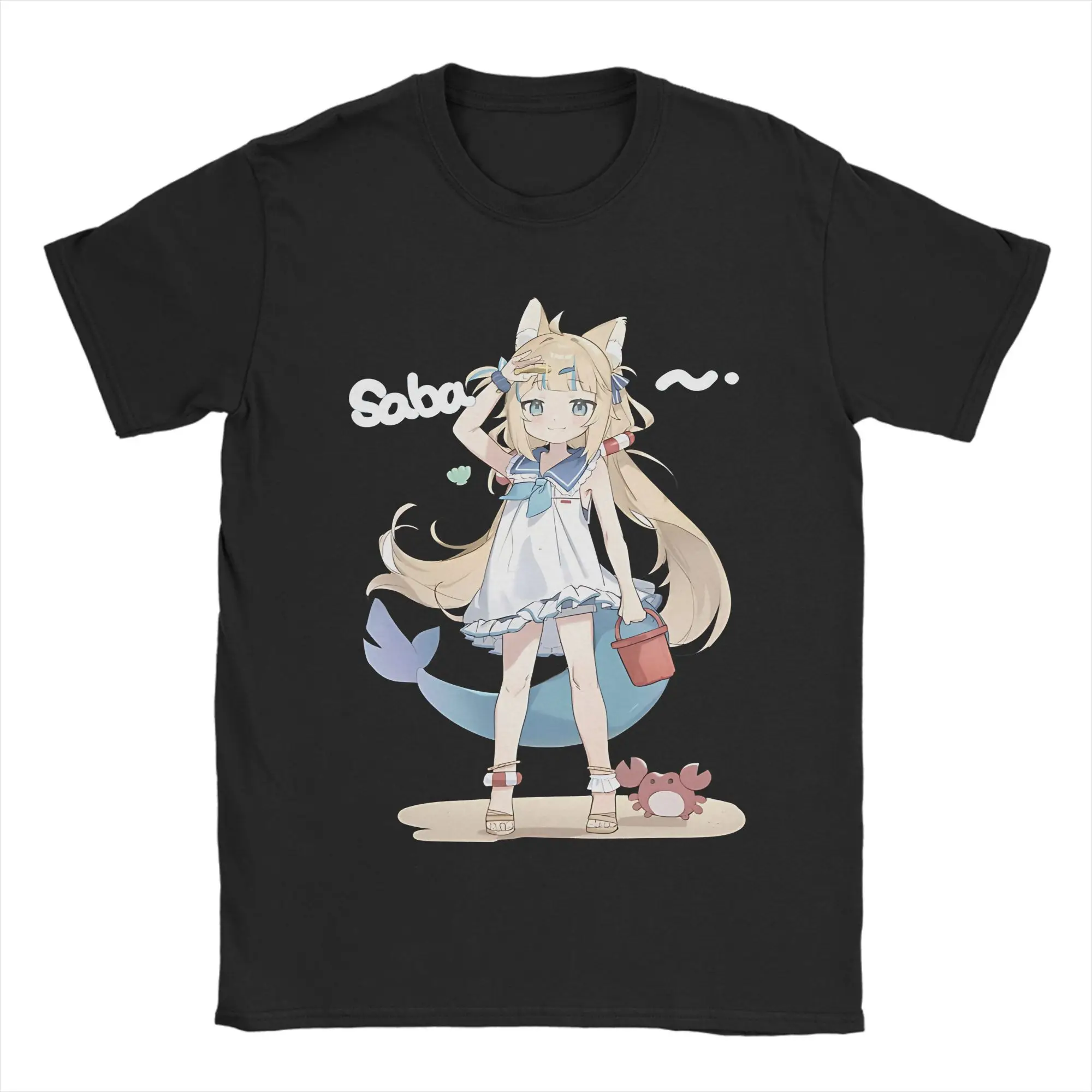 

Novelty Sameko Saba T-Shirts Men Round Collar 100% Cotton T Shirts Short Sleeve Tees Gift Idea Tops
