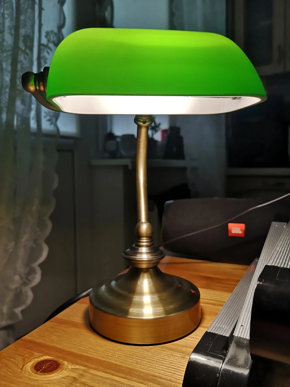 Mini abat-jour rétro en verre vert G9, lampe de table classique Banker, bureau de chevet, bibliothèque, salon, restaurant, 73 lampes de bureau