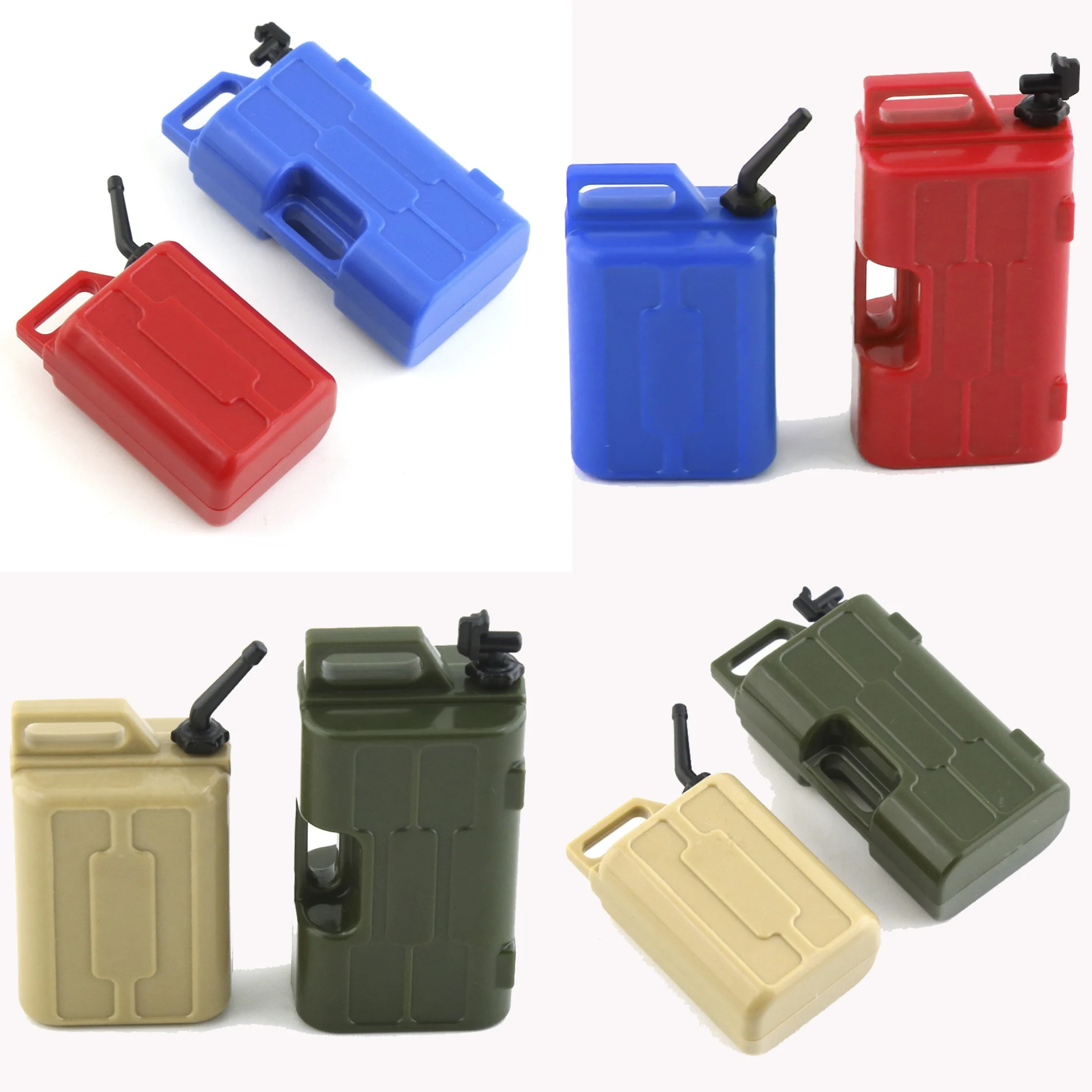 1 Set RC Car Mini Fuel Tank  & Water Jug Decoration Tools for 1/10 RC Rock Crawler Axial SCX10 Wraith TRX-4