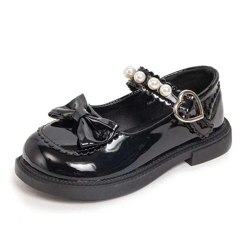 

Little Girl Leather Shoes Classic Versatile Children Princess Shoes Causal Fashion Kids' Black School Flat Shoes Lolita Style