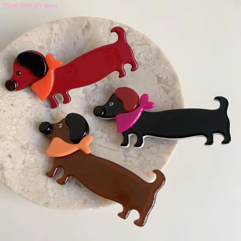 62KE 어린이를위한 인기 닥스 훈트 개 머리핀 Duckbill Clip Barrettes 사이드 핀 러블리 만화 헤어 클립 헤어 스타일링 액세서리