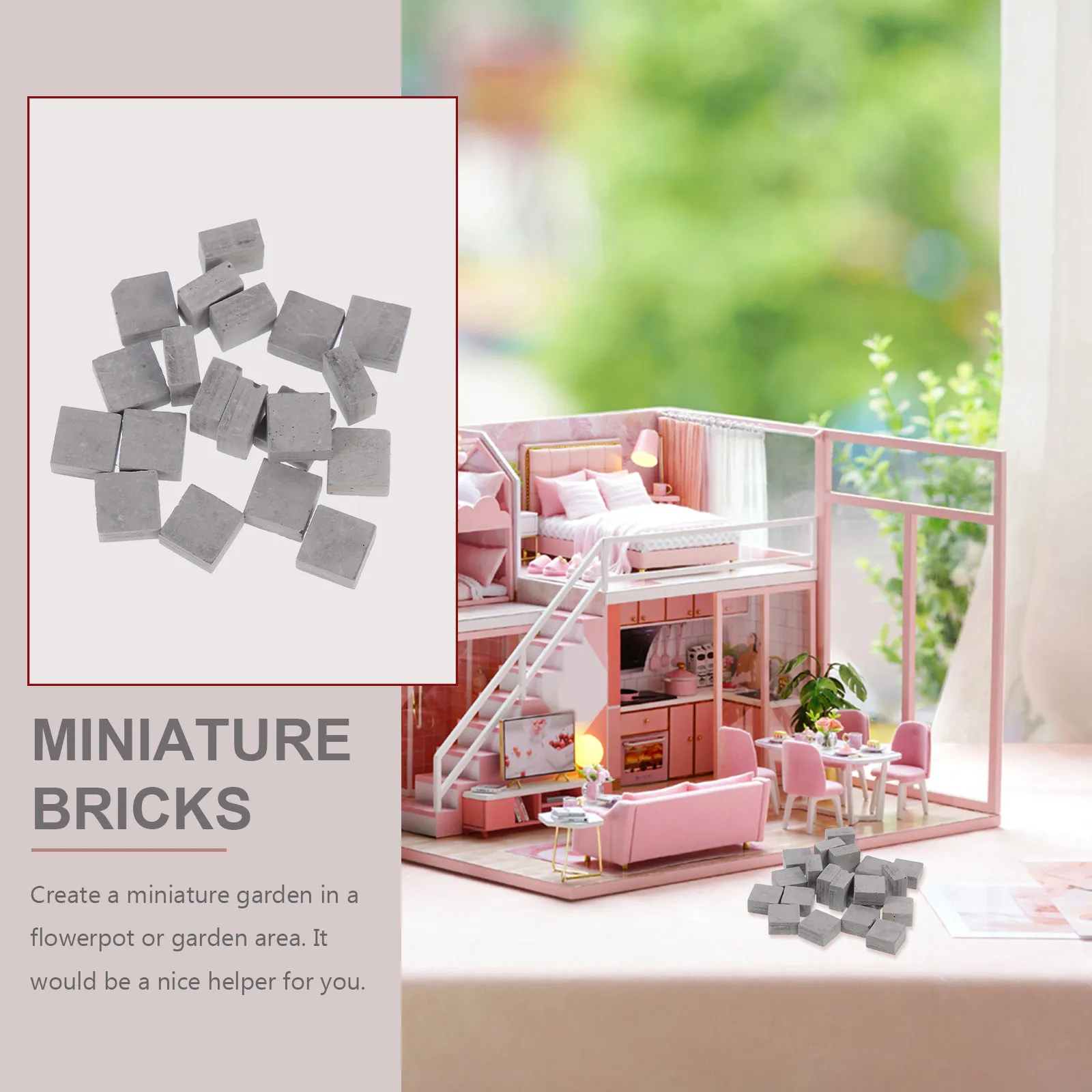 

20Pcs Simulation Brick Micro Landscape Brick Miniature Bricks Pottery Clay DIY Garden Decoration Lawn Flowerbed