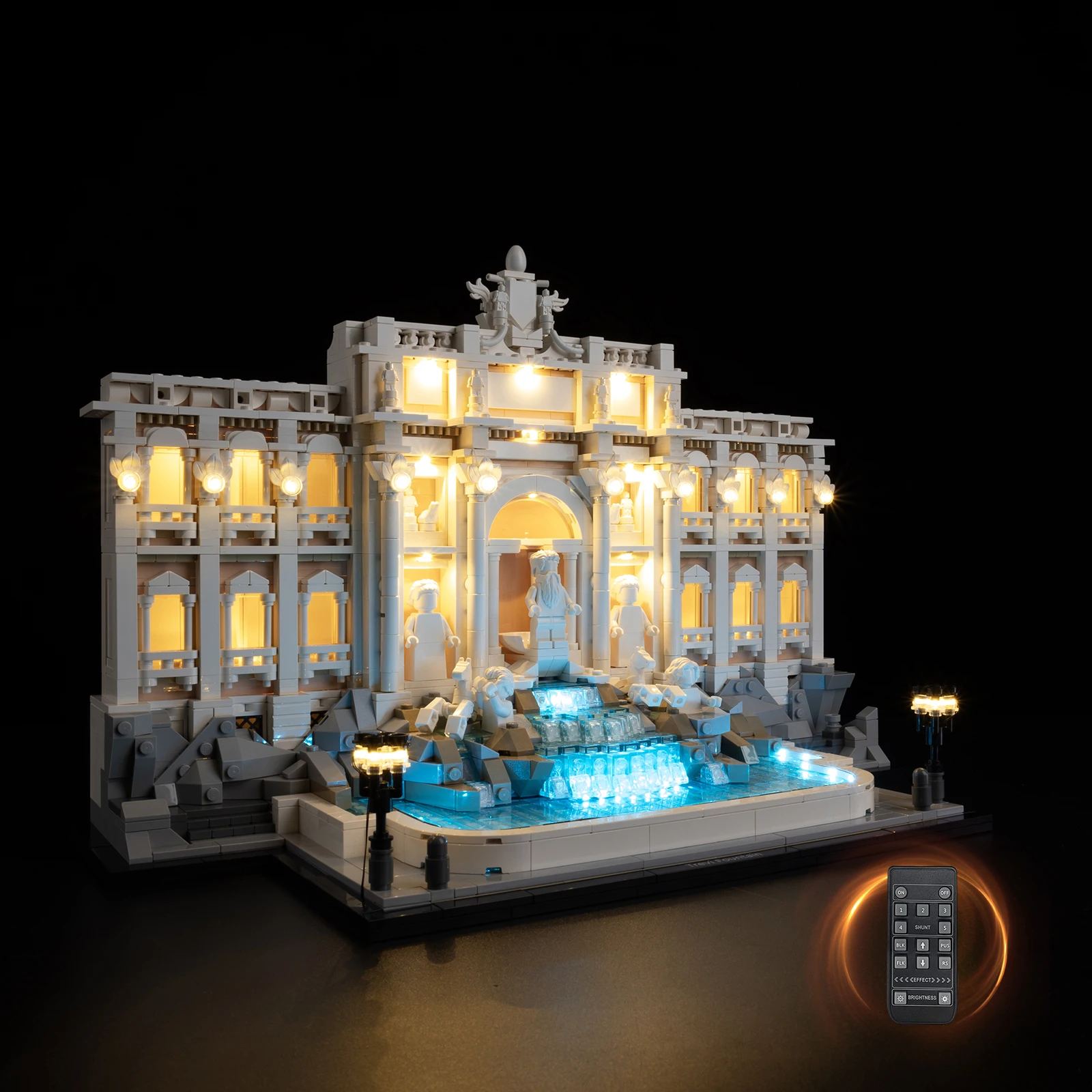 Kyglaring Juego de iluminación LED Juguetes de bricolaje para fuente Trevi 21062 bloques de construcción (solo kit de luz incluido)