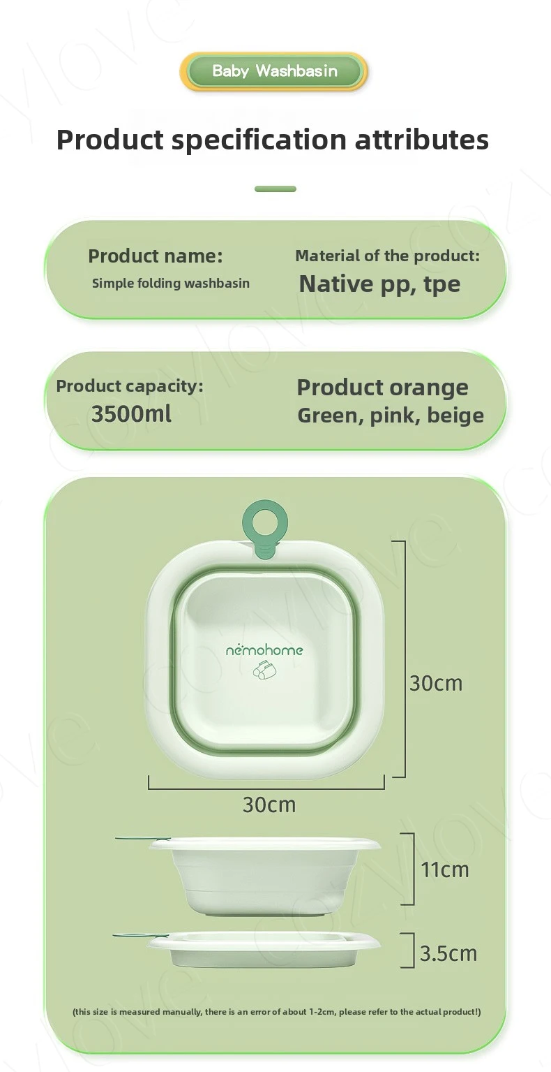 Portable Foldable Baby Washbasins | Non-Slip Collapsible Wash Bowls for Baby Face, Hand & Foot Care