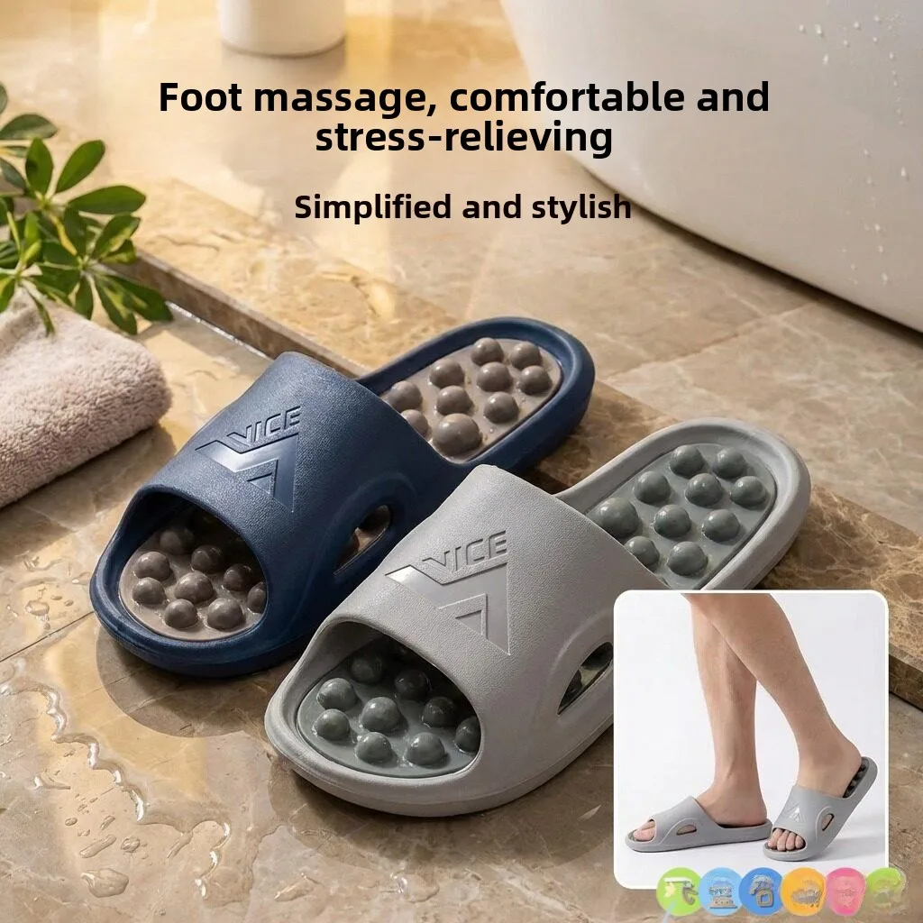 

Нескользящие тапочки для ванной комнаты, для домашнего использования, с защитой от запаха, летние, с массажной подошвой и точечным массажем, для мужчин и женщин