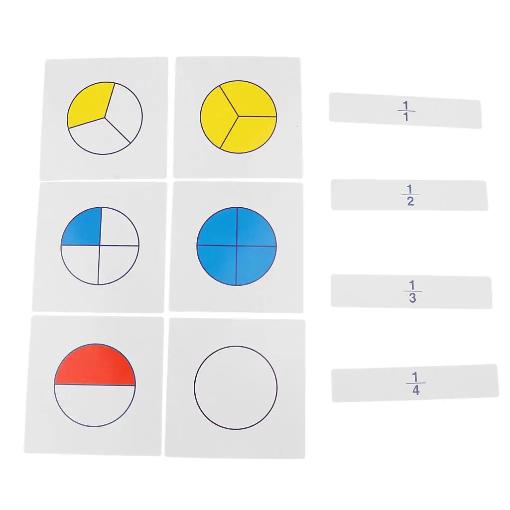 

ds Child Preschool Training Toy Fraction Card Montessori Mathematics Toys