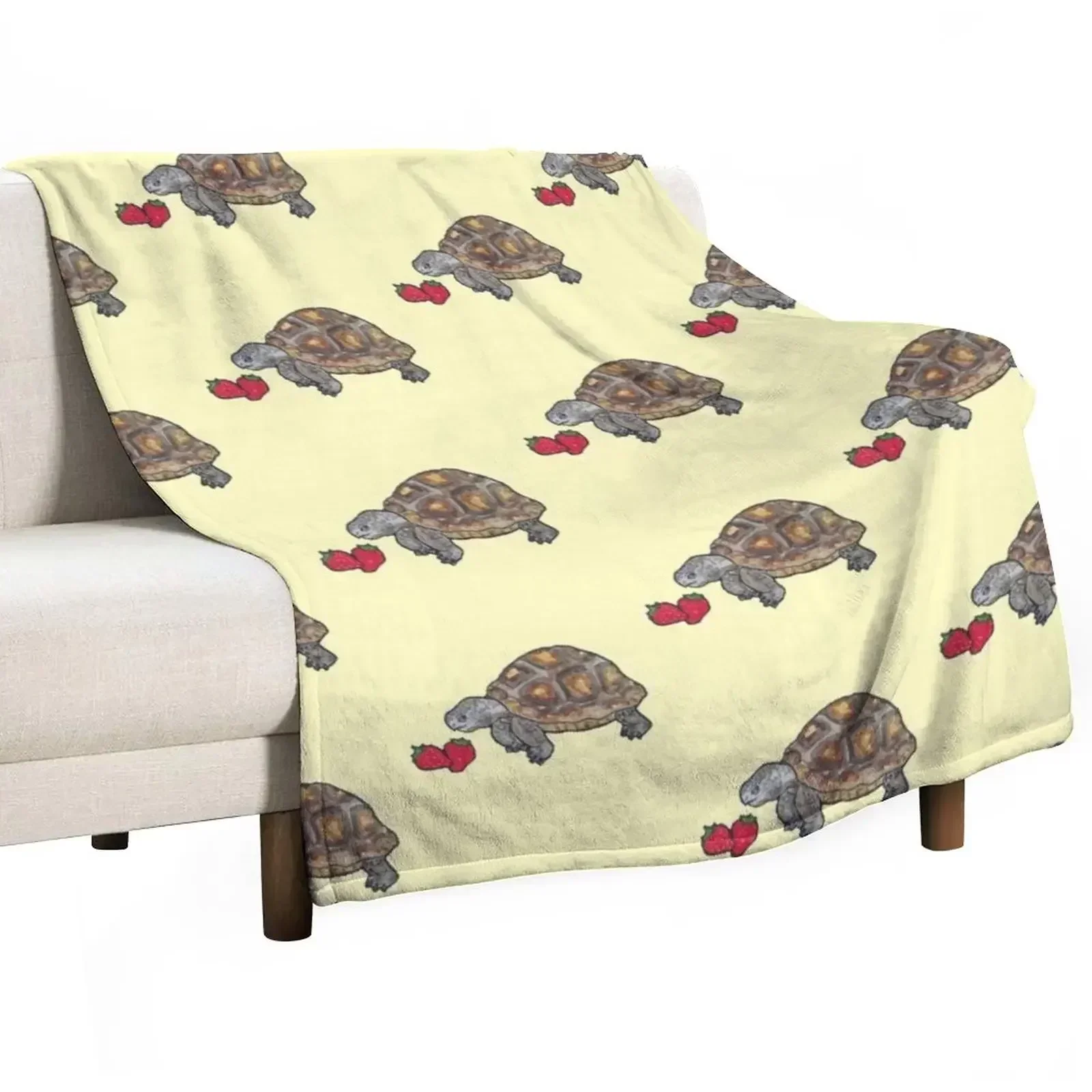 Happy Tortoise Throw Blanket Cozy Warm Blanket for Bed Room Decor