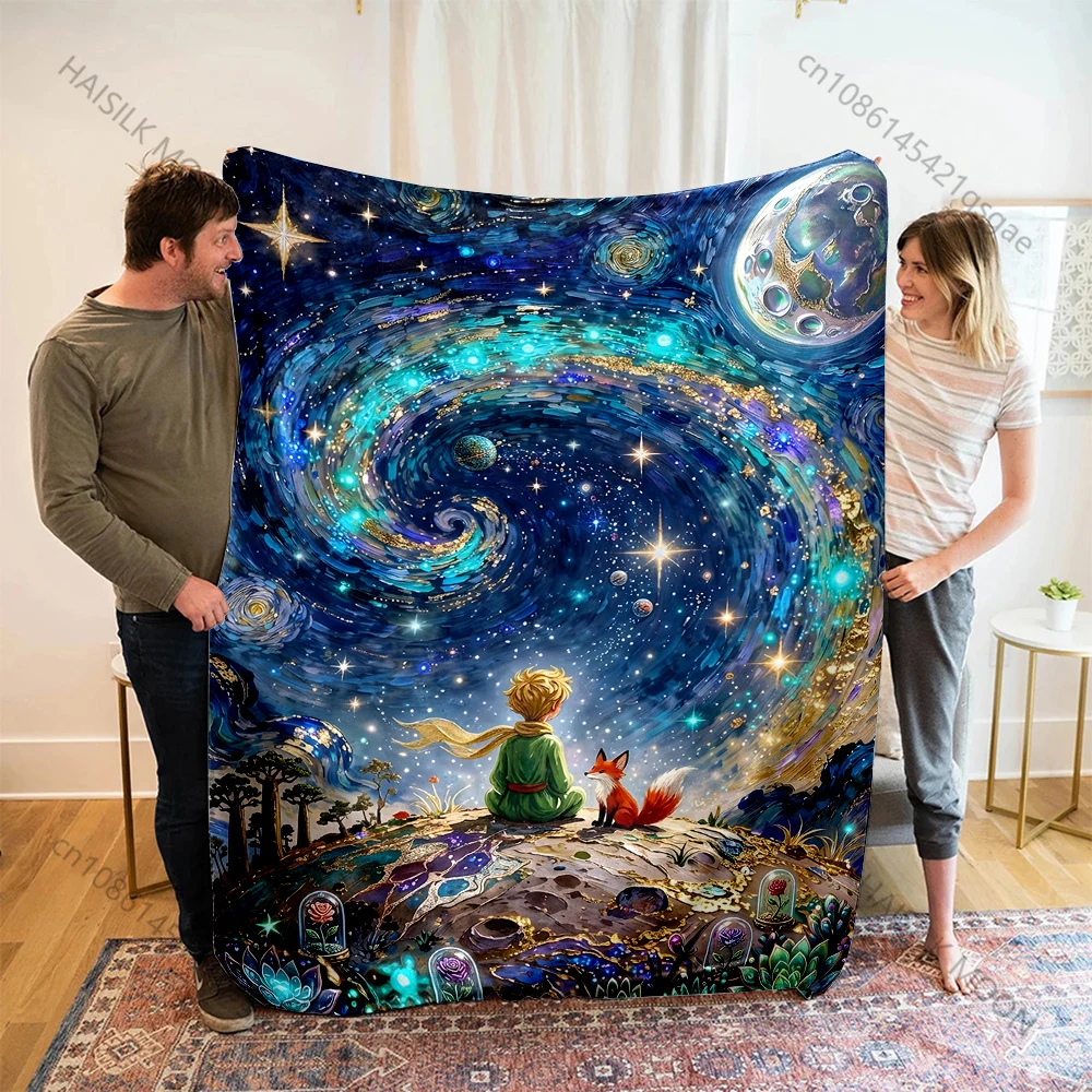 The Prince and The Rose Cartoon Printed Blanket Warm Soft and Comfortable Home Travel Blanket Sofa Bedding Cover Blanket Gift