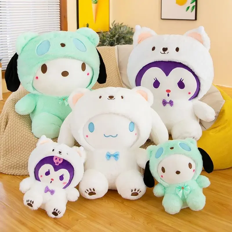 Pluszak Kawaii Pochacco, urocza maskotka w stylu Kuromi, pluszowa zabawka Cinnamoroll, prezent urodzinowy dla dzieci, miękki prezent walentynkowy.