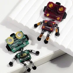 FishSheep Acrylic Cute Robot Brooches Pins for Women Handmade Resin Funny Alien Brooch Accessories Party Jewelry Gifts