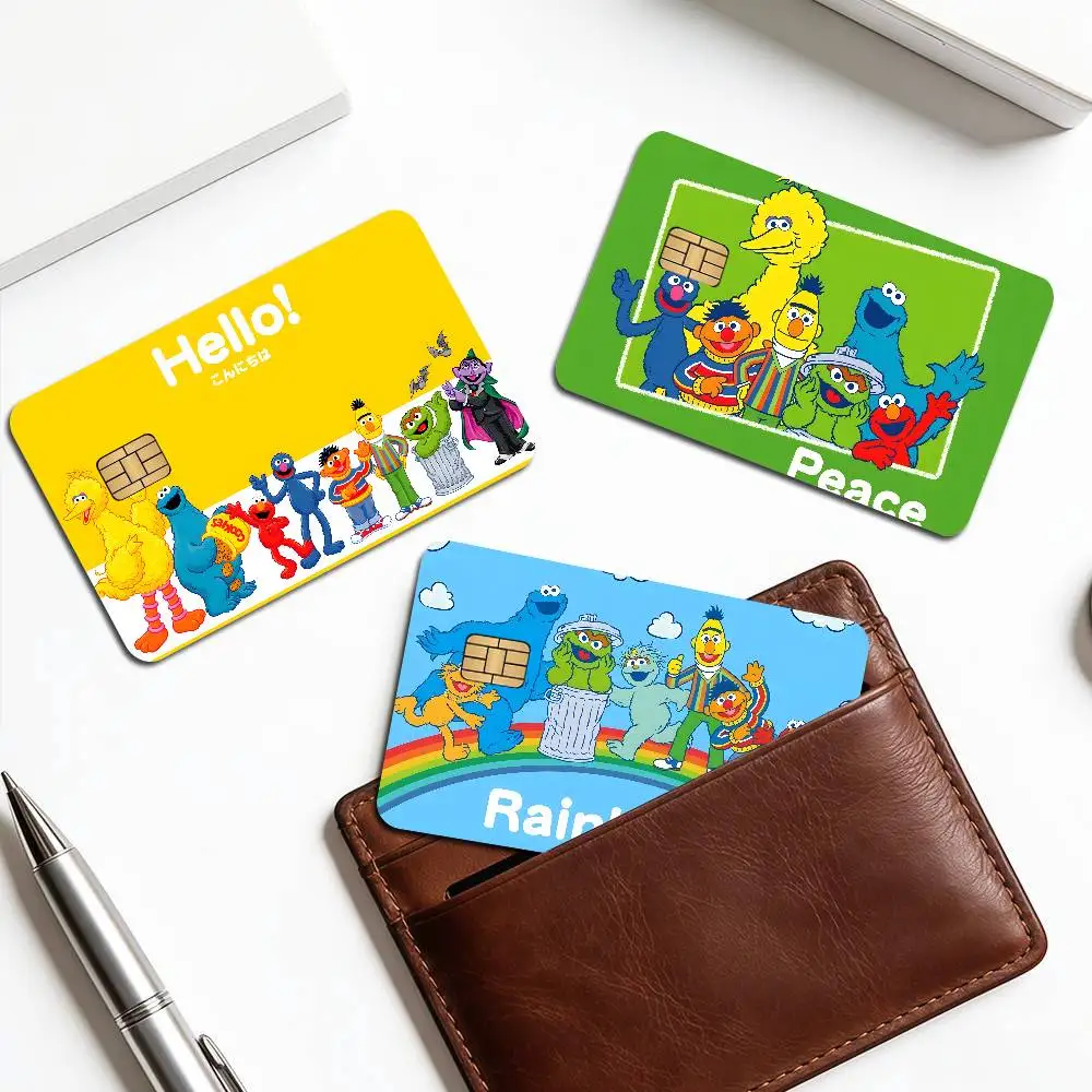 Classic RETRO S-Sesame S-Street Anime Cartoon Sticker Film Skin for Credit Card Debit Bank Bus Card