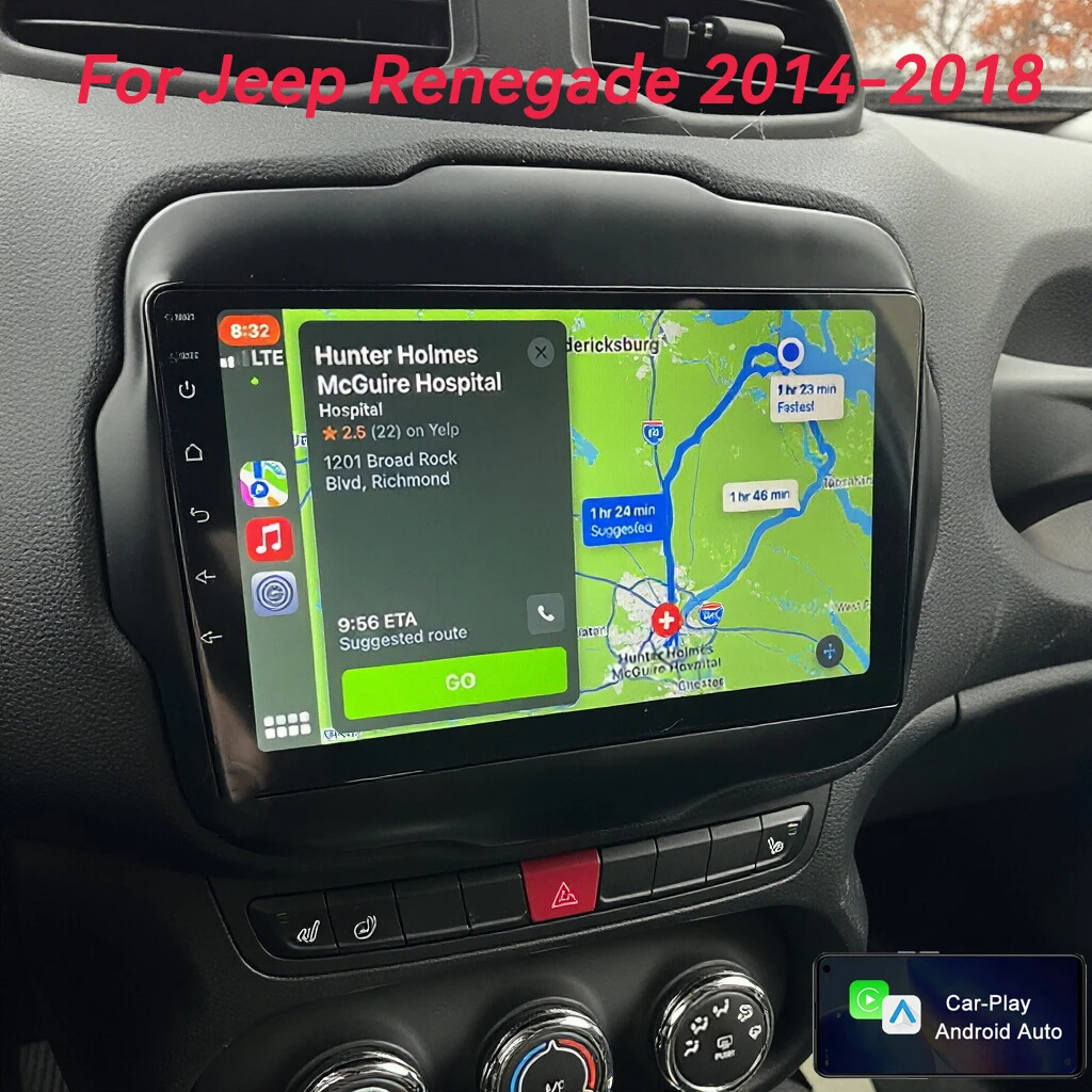 

Автомагнитола Android 16 Carplay Auto для Jeep Renegade 2014-2018, мультимедийный видеоплеер, GPS-навигация, 4G+WiFi, Bluetooth, головное устройство