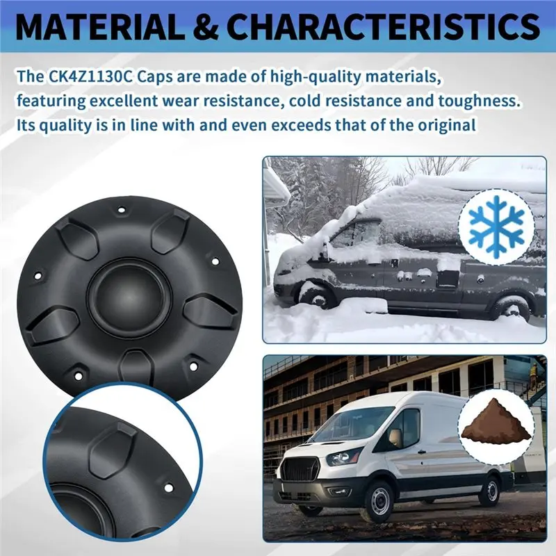 【Price Drop !!】 16" Steel Wheel Center Wheel Caps Kit CK4Z-1130-C BK21-1130-CA For Ford Transit 150 250 350 350HD 2015-2026 BK21