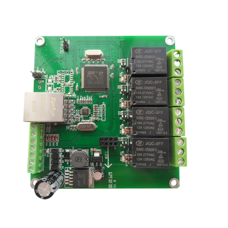 Network relay module High and low level trigger delay on-off switch 12V24V CANRS485