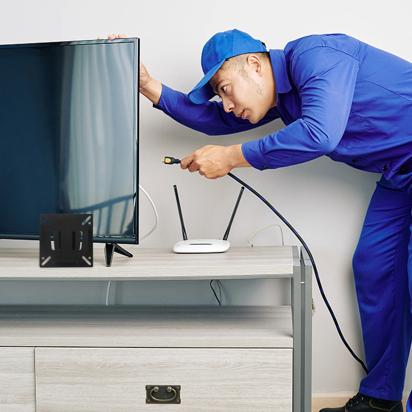 

8pcs 14-24 Inch Bracket Heavy Duty Monitor Mount Hanger Lcd Led Screen Support Home Office Sturdy Adjustable Rotation Easy