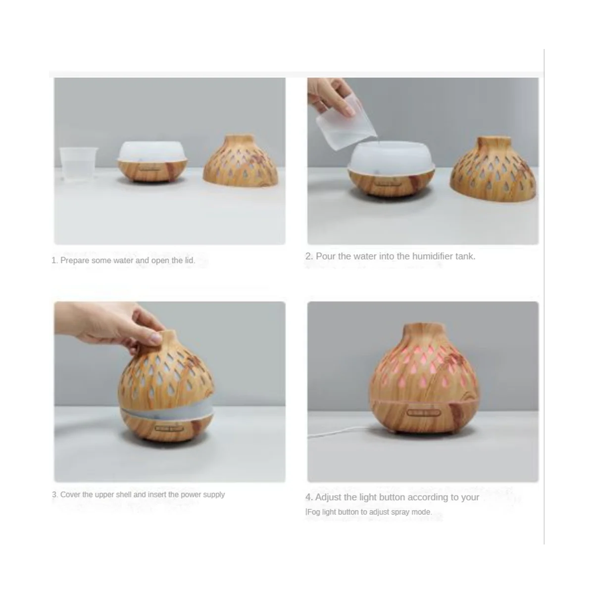 ملون USB المرطب ، ضوء الليل ، الروائح الناشر النفط ، غرفة نوم الديكور ، الاتحاد الأوروبي المكونات B ، 400 مللي