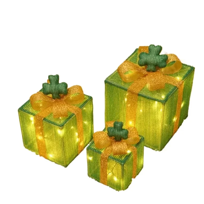 Merry Christmas Holiday Party Supplies Set Gift Gift Box Outdoor Decoration Styling Light Emitting Diode Light