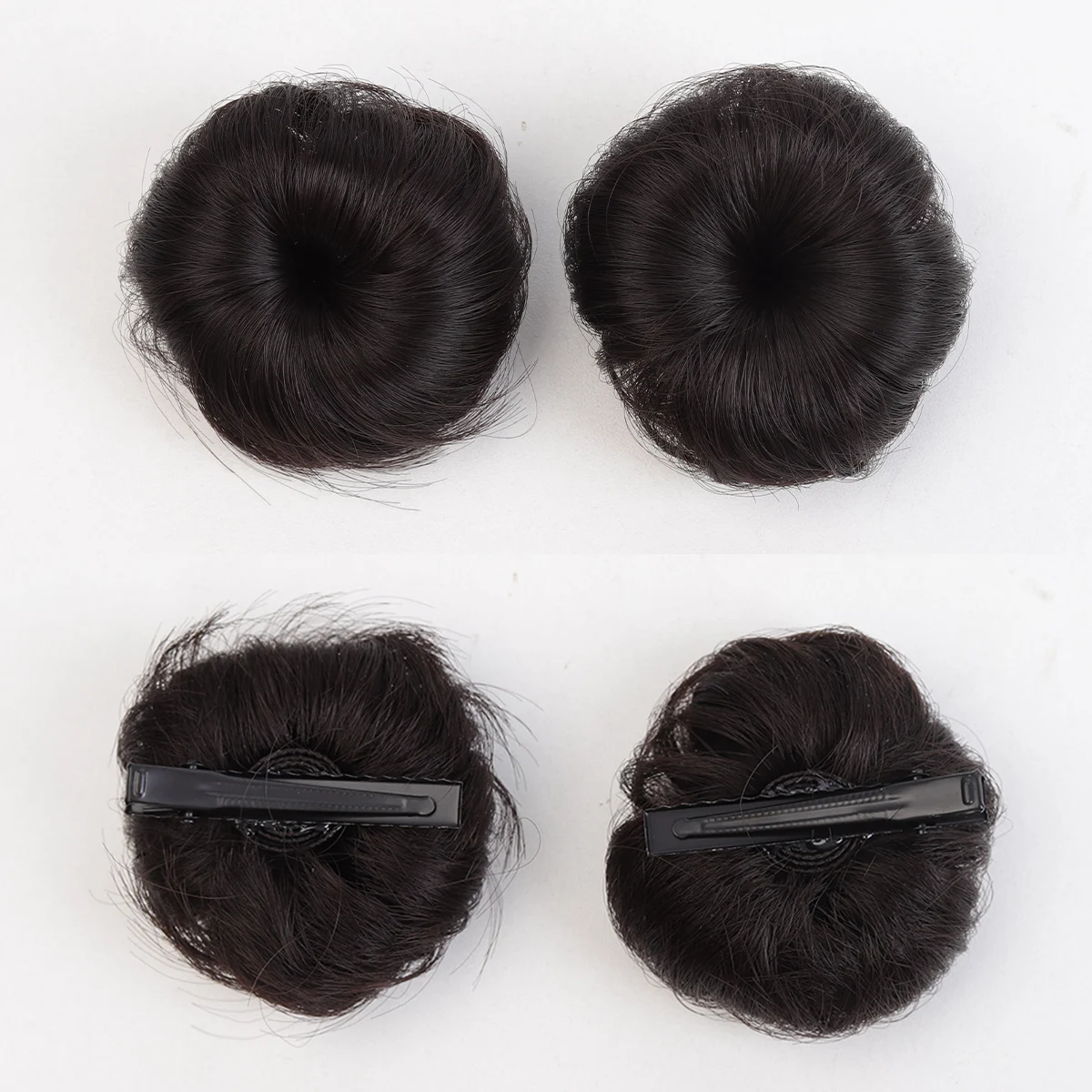 2PCS synthetic clip small chirping bun wig cute compact and light women's mini bun for daily use affordable and portable